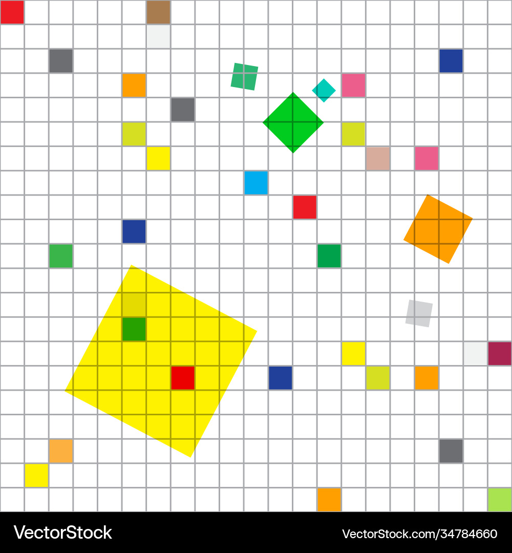 Seamless background with grid and colorful squares Seamless background with grid and colorful squares vector image