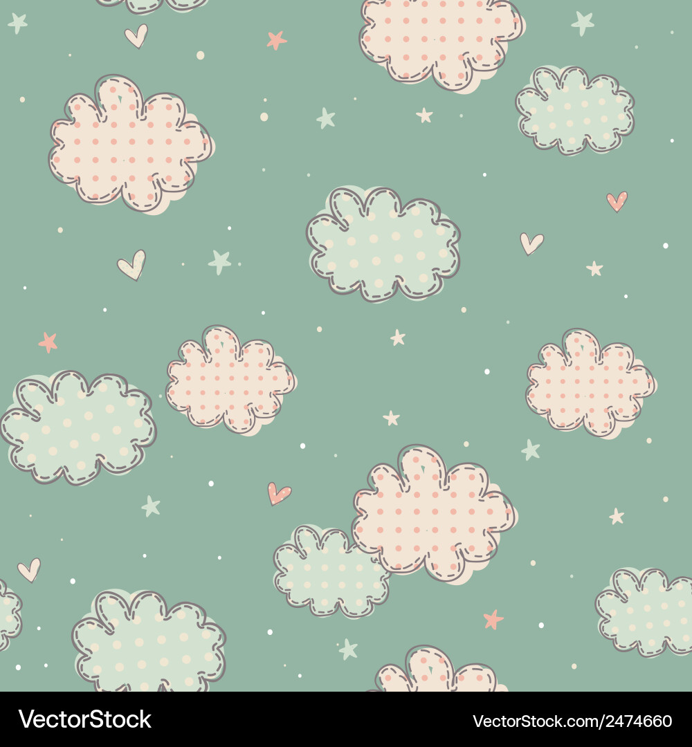 Seamless pattern with clouds vector image