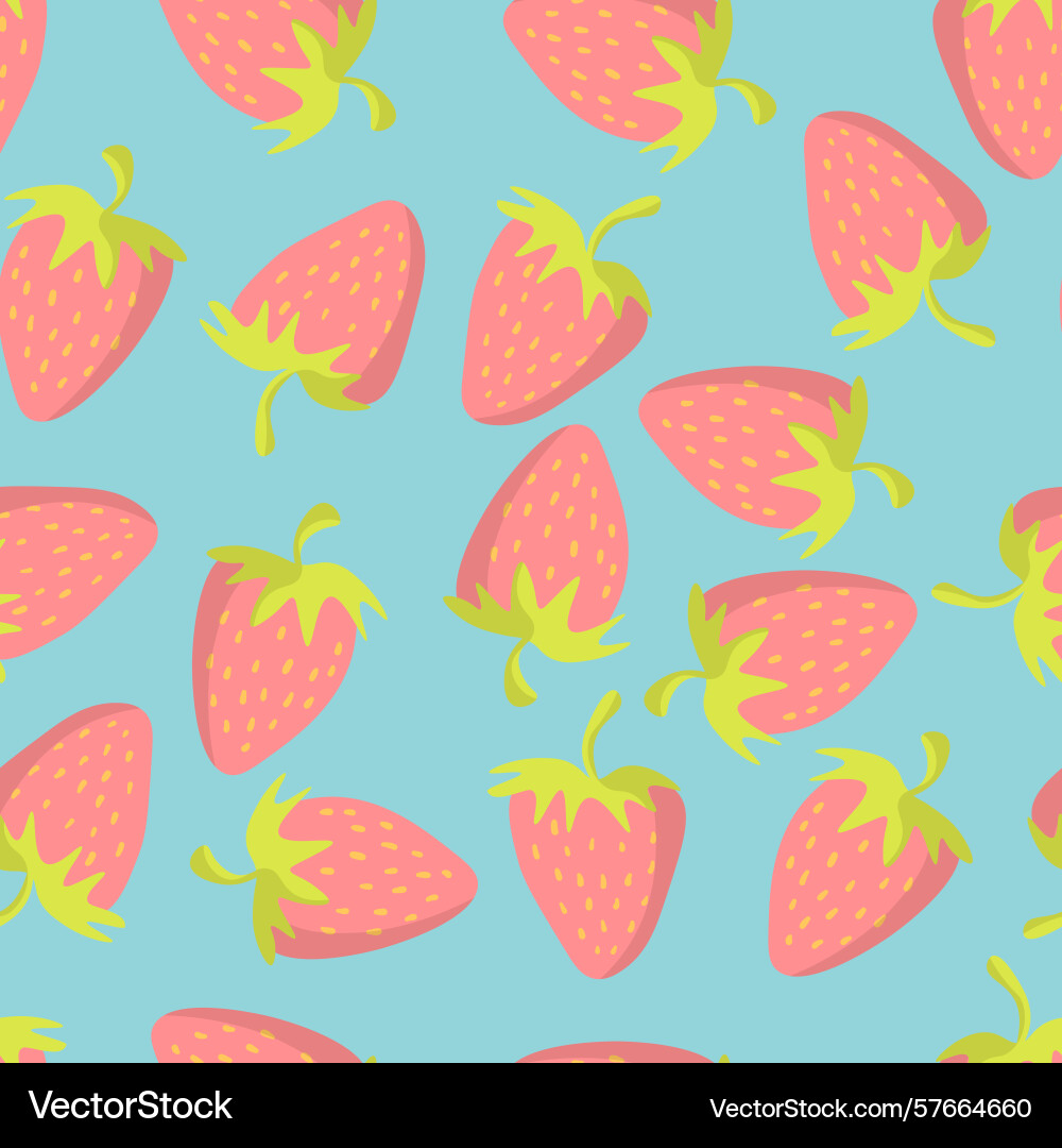 Seamless pattern with strawberry on color Seamless pattern with strawberry on color Vector Image