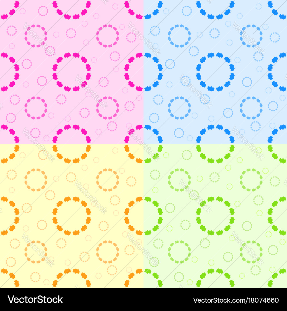 Set of seamless patterns from abstract circles Vector Image