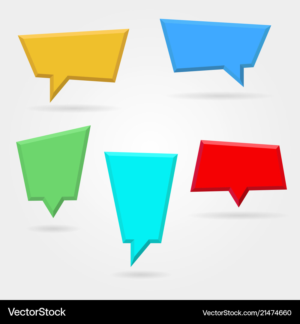 Setcollection of color empty plastic speech Setcollection of color empty plastic speech vector image
