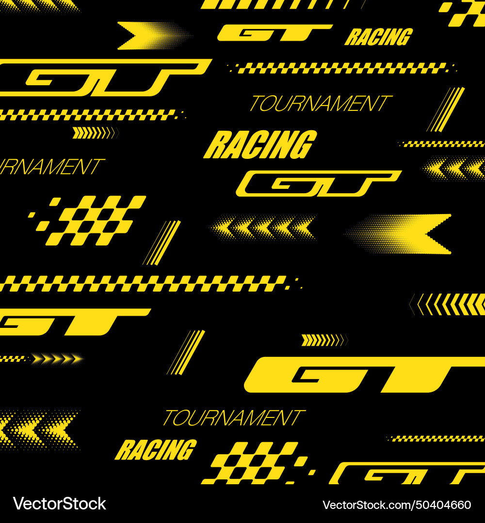 Sport gt race decal yellow and black vector image