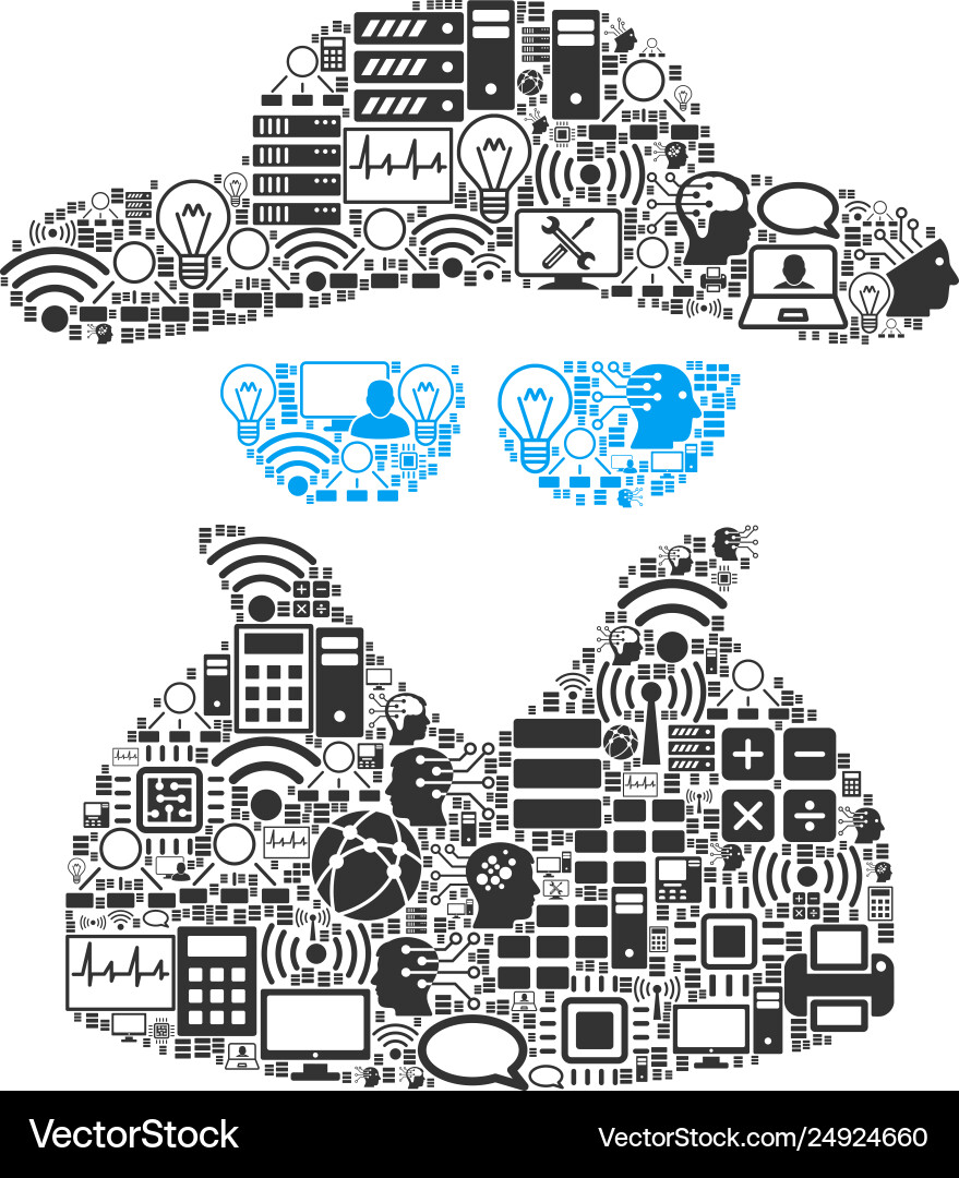 Spy composition icon for bigdata and computing Spy composition icon for bigdata and computing Vector Image