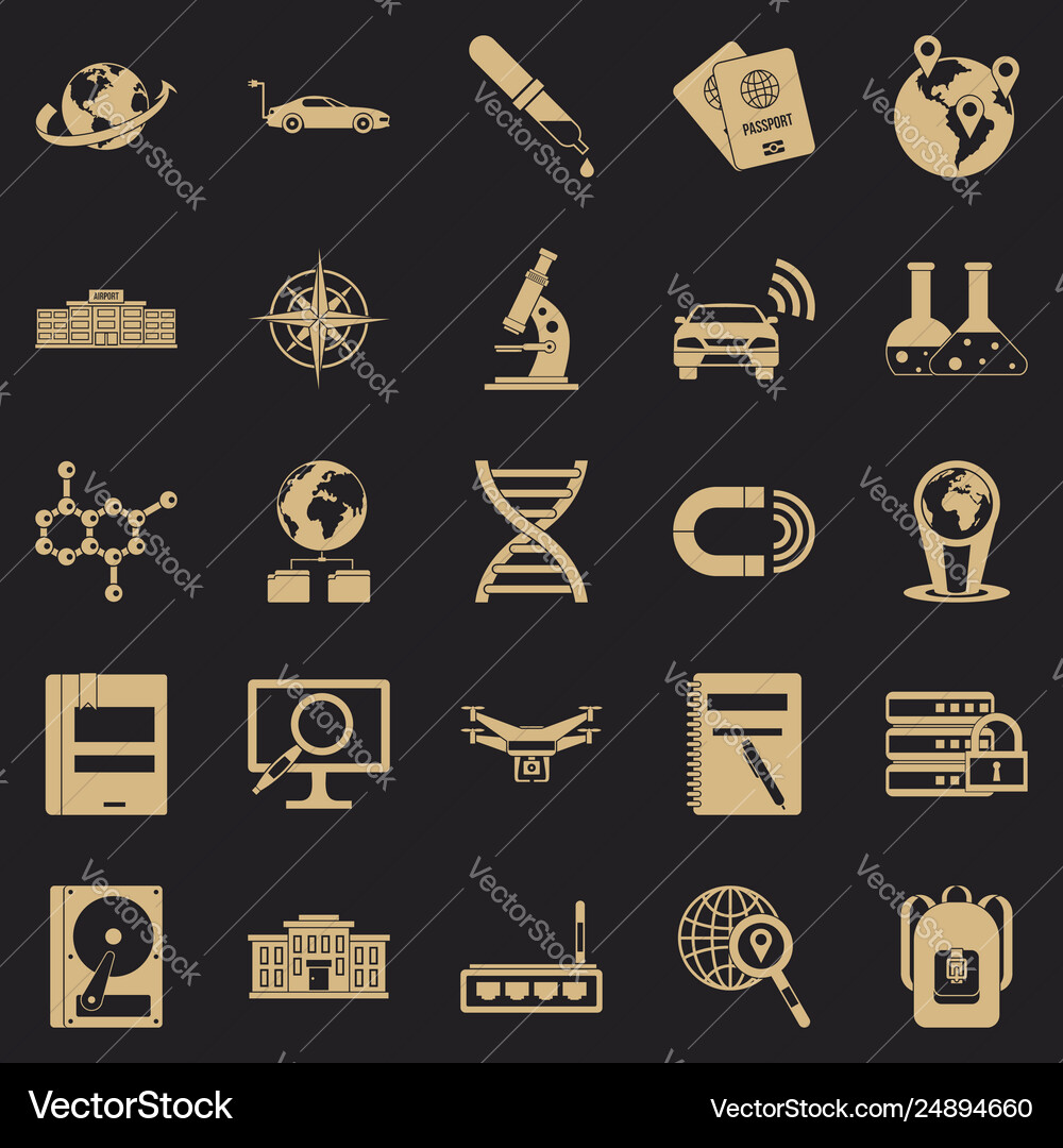 Technical evolution icons set simple style Technical evolution icons set simple style Vector Image