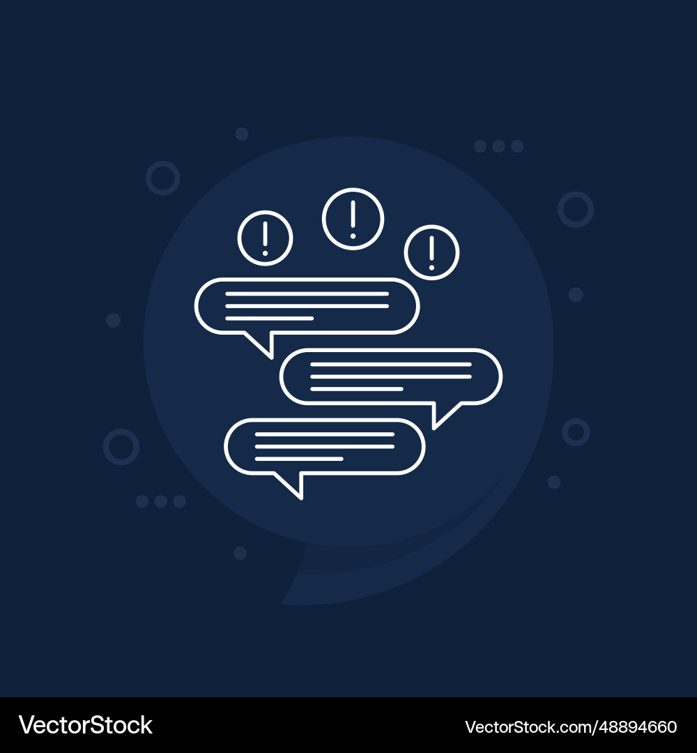 Too many emails and messages line icon vector image