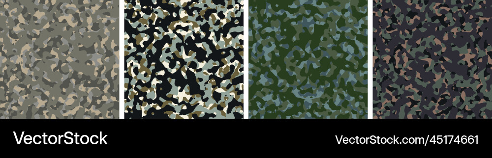4 camouflage background set pattern design 4 camouflage background set pattern design vector image