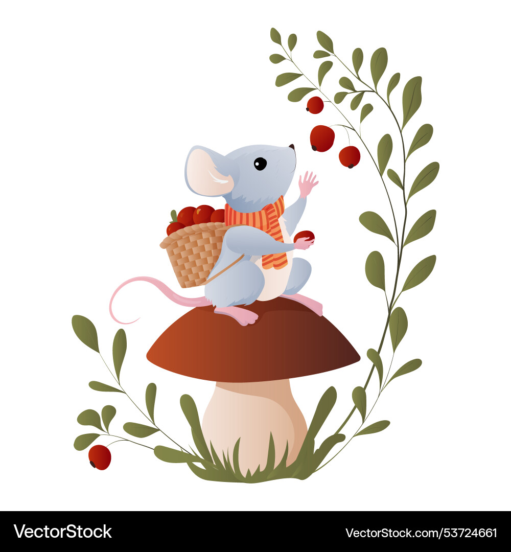 A tiny mouse with little Vector Image