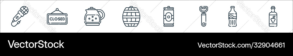 Bar line icons linear set quality Bar line icons linear set quality vector image