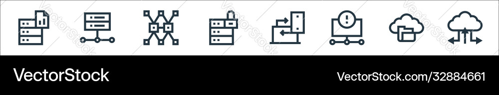 Big data line icons linear set quality Vector Image