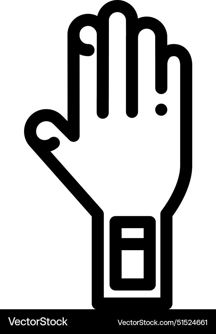 Bionic arm icon thin linear style design isolated Bionic arm icon thin linear style design isolated Vector Image