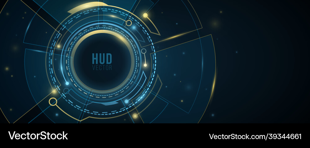Digital hud gui ui with light effects futuristic Vector Image
