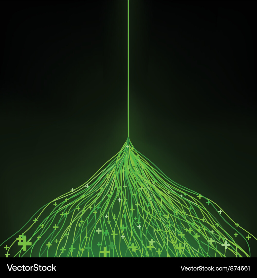 Dynamic Green Lines Abstract Composition vector image