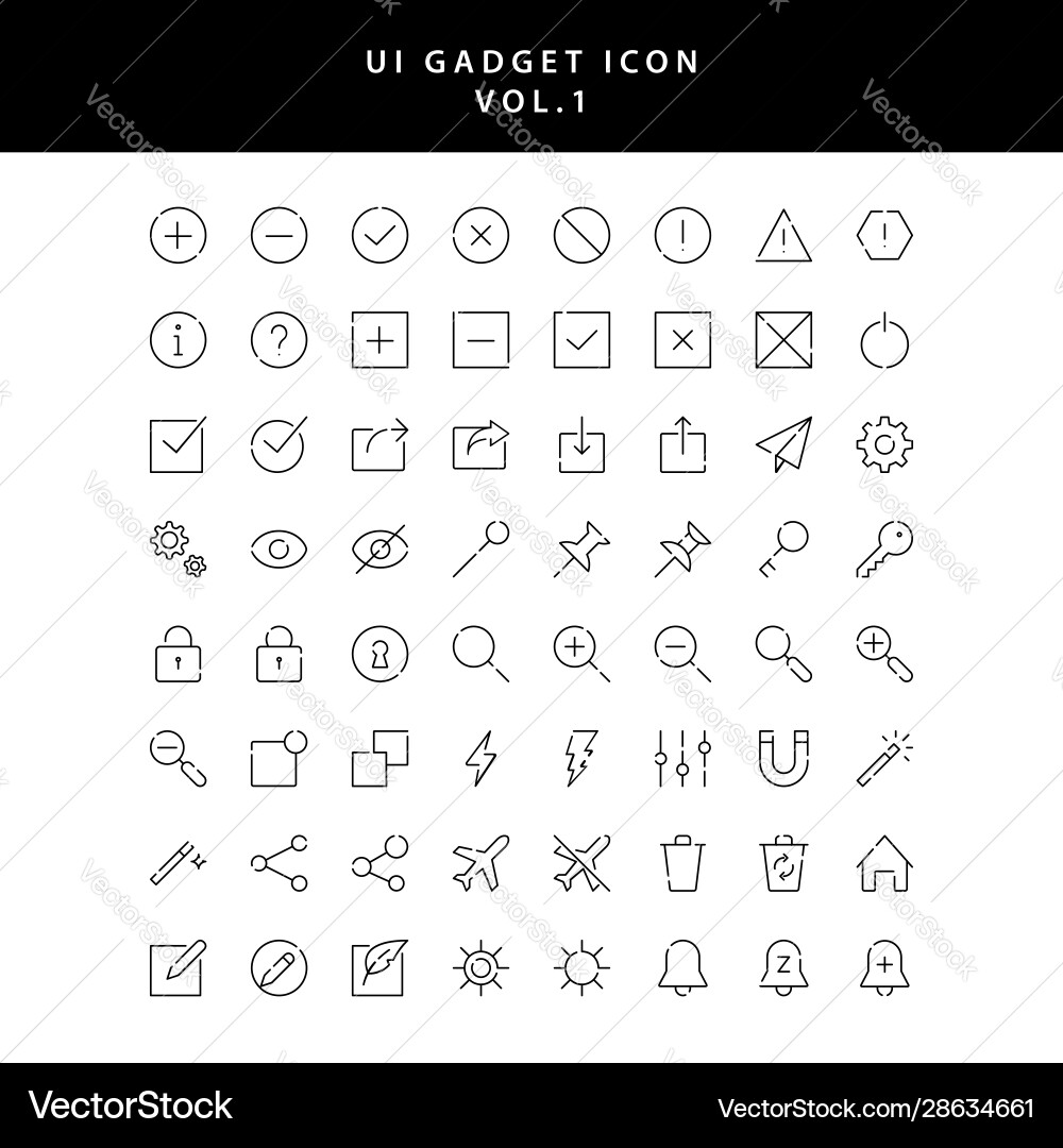 Gadget Icon Set - UI & Digital Vector Image