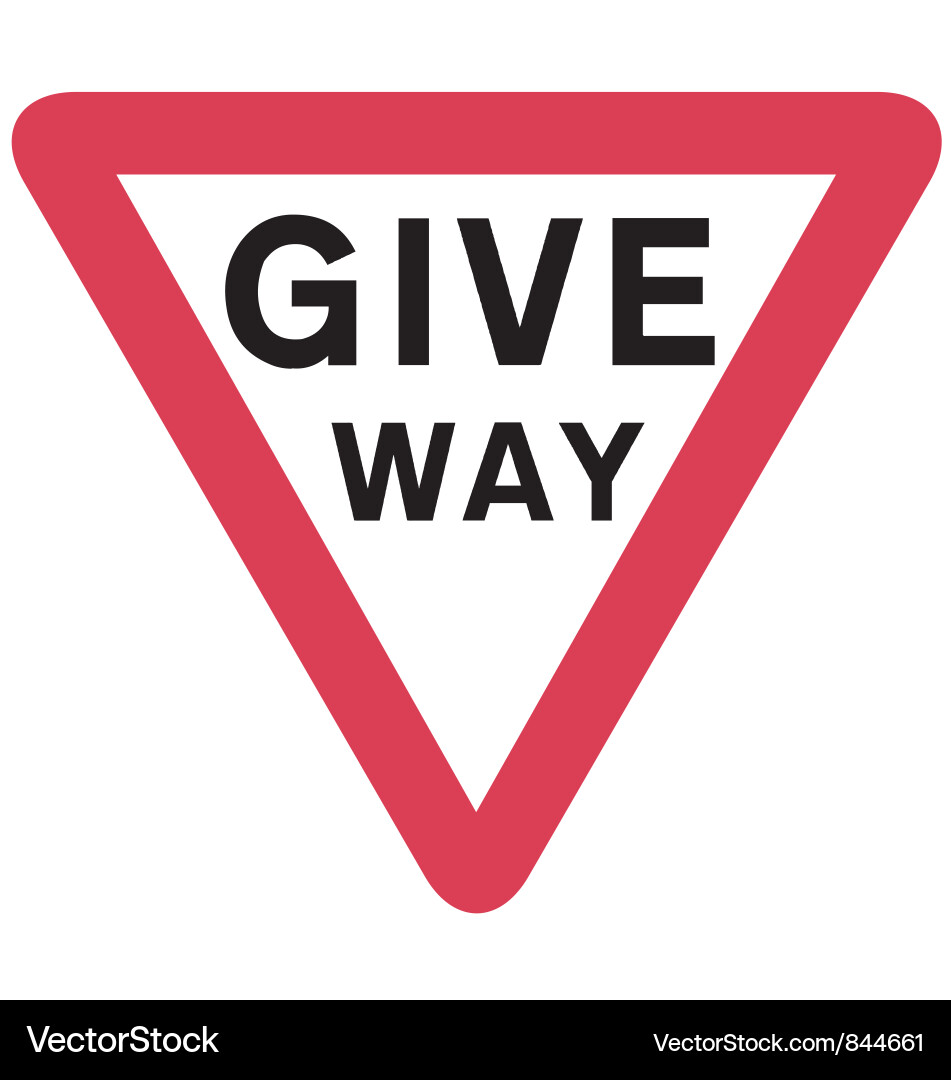 Give Way Road Sign vector image