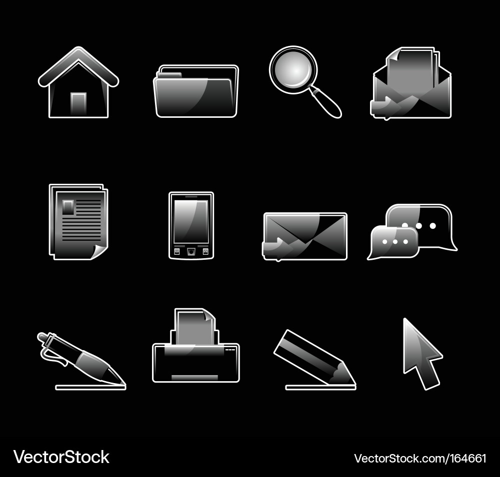 Glossy icon set Vector Image