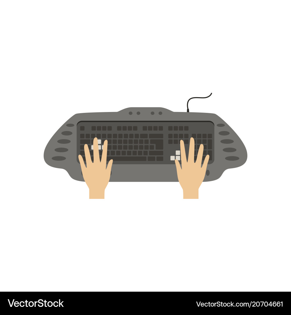 Hands using computer keyboard people working Hands using computer keyboard people working vector image