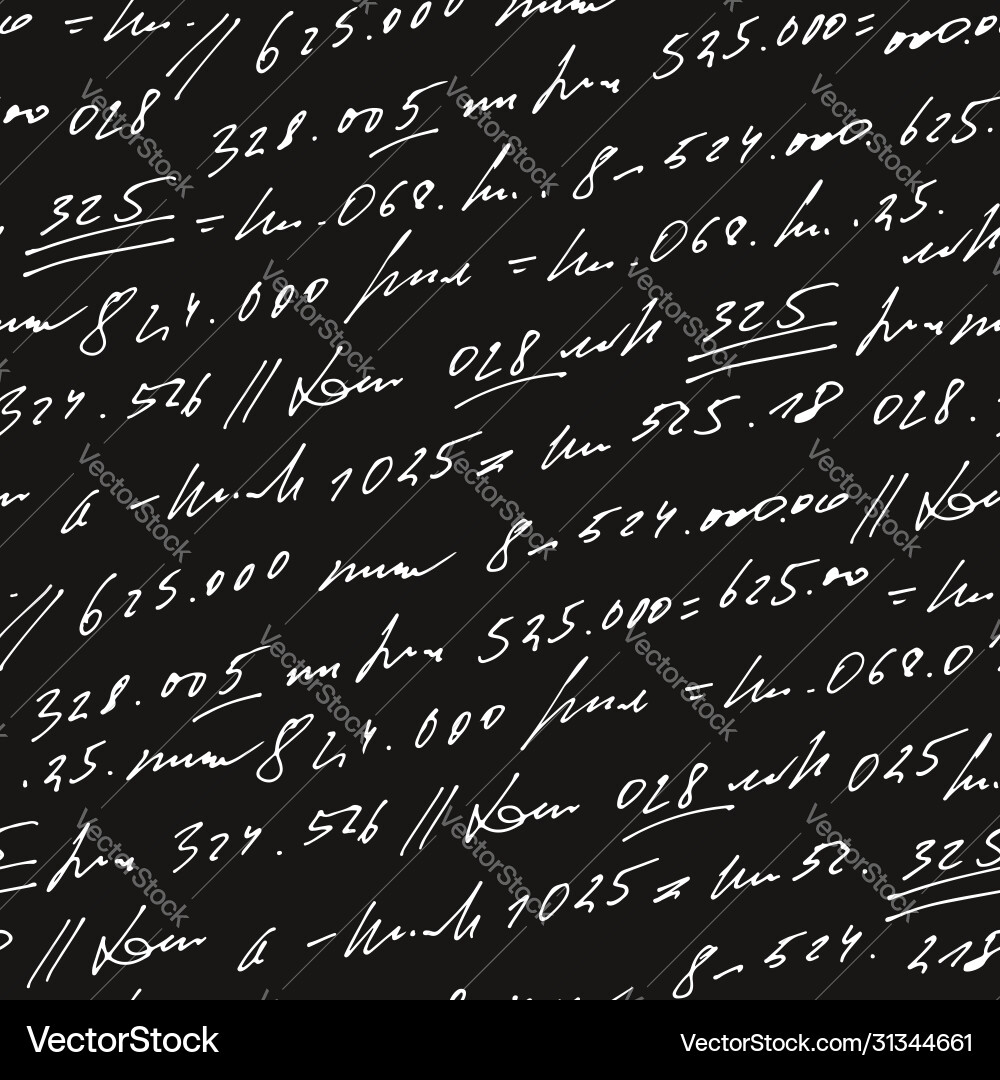 Handwritten abstract text and numbers seamless Handwritten abstract text and numbers seamless vector image