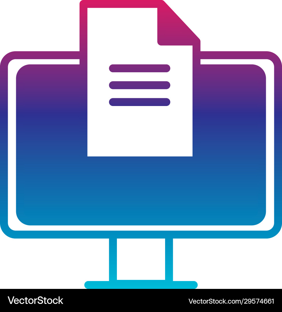Isolated digital computer and document gradient Vector Image