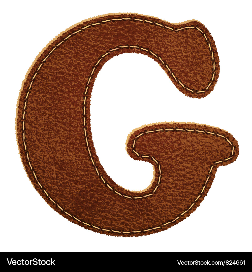 Leather Textured Letter G Vector Image