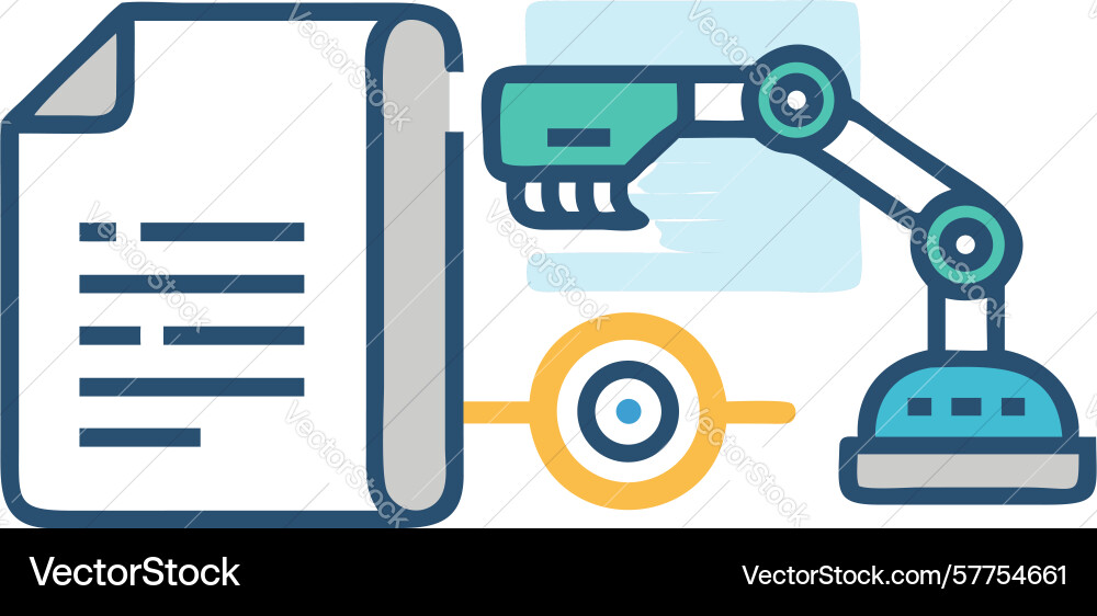 Manual document processing icon human-machine vector image