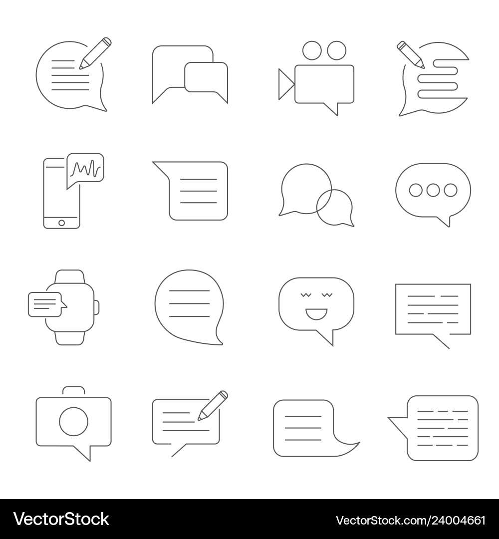 Message Icon Set - SMS & Chat vector image