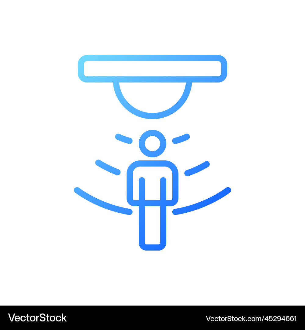 Motion sensor pixel perfect gradient linear icon Motion sensor pixel perfect gradient linear icon vector image