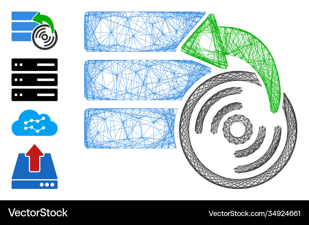 Net restore database mesh Net restore database mesh vector image