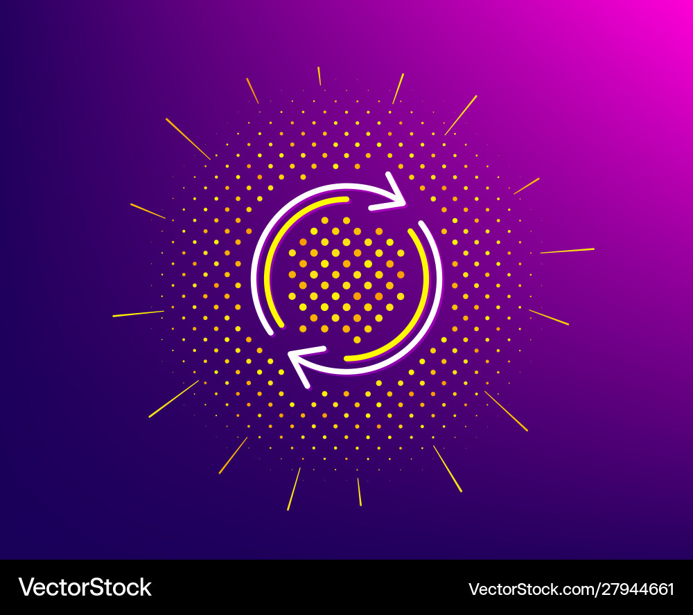 Refresh line icon rotation arrow sign vector image