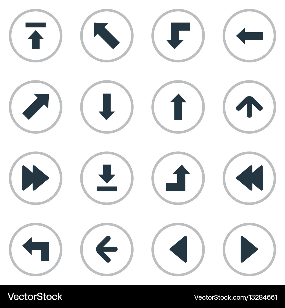 Set of 16 simple indicator icons can be found Vector Image