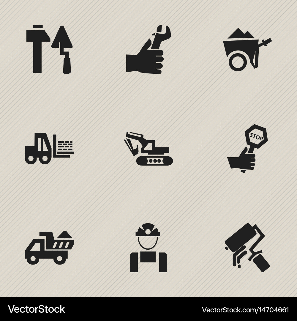 Set of 9 editable structure icons includes vector image