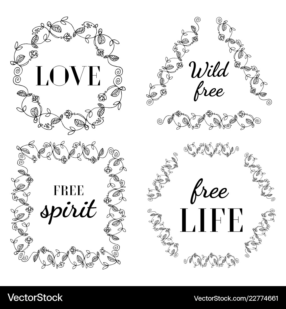 Set of boho style frames Set of boho style frames vector image