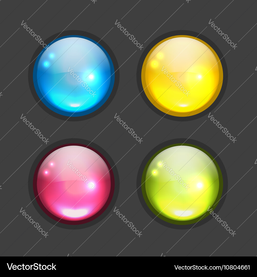 Set of glossy button icons for your design vector image