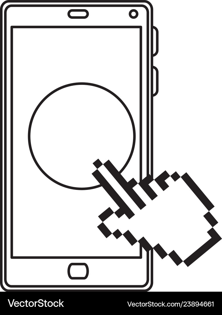 Smartphone with pointer cursor Vector Image