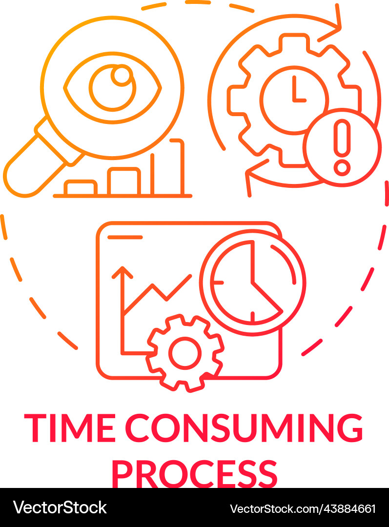 Time consuming process red gradient concept icon Time consuming process red gradient concept icon vector image