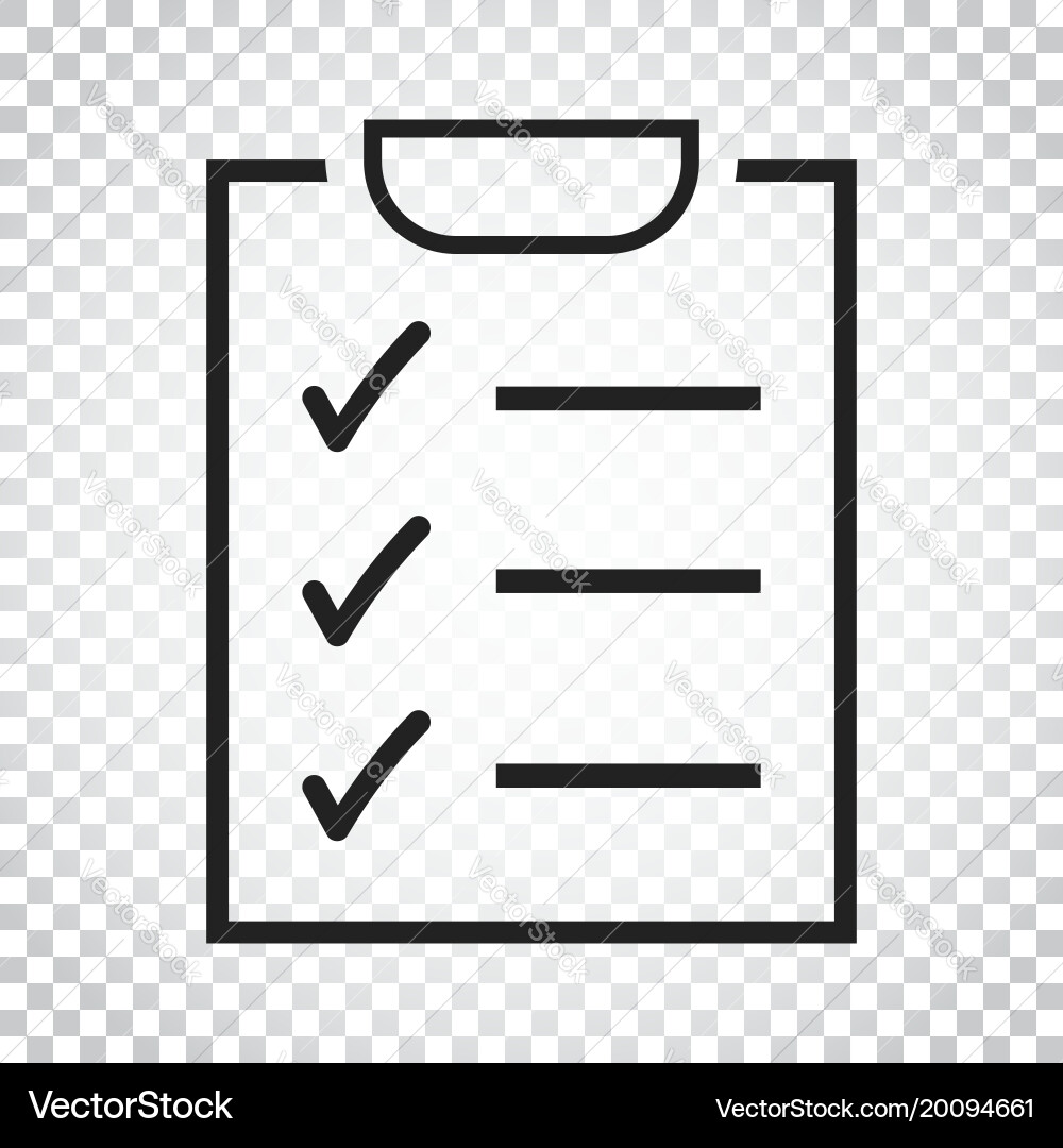 To do list icon checklist task in flat style vector image