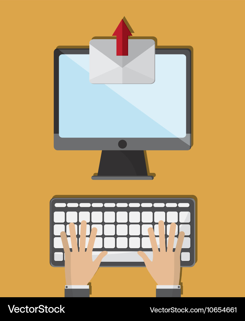 Web messaging through computer image Vector Image