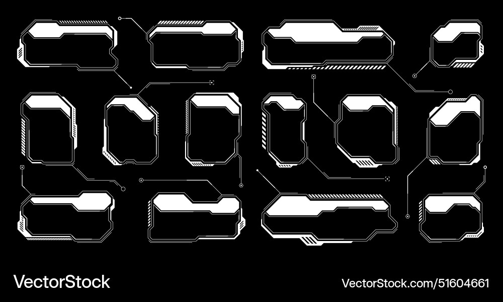 White futuristic hud ui elements sci-fi user White futuristic hud ui elements sci-fi user vector image