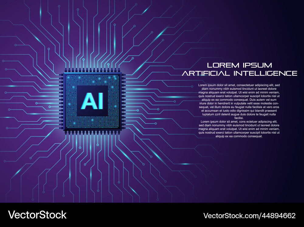 Artificial intelligence background template Artificial intelligence background template vector image