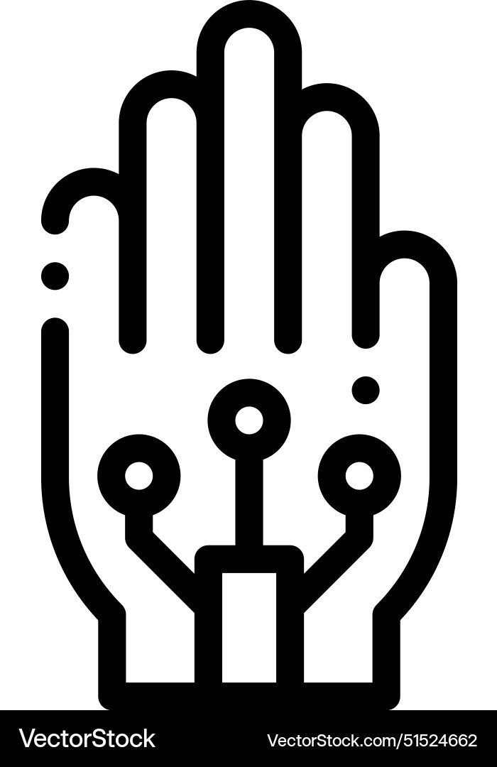 Bionic arm icon thin linear style design isolated Vector Image