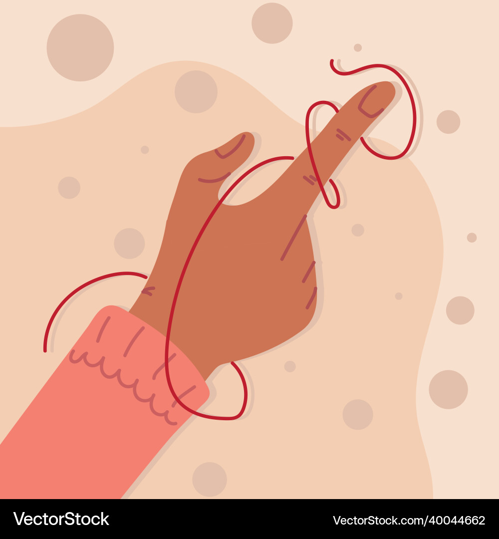 Finger with red string vector image