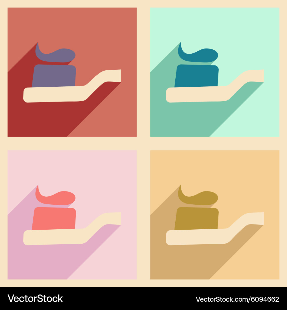 Flat with shadow concept and mobile application Vector Image