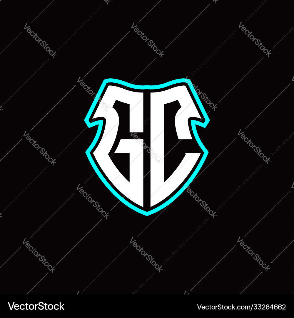 G c initial logo design with a shield shape G c initial logo design with a shield shape vector image