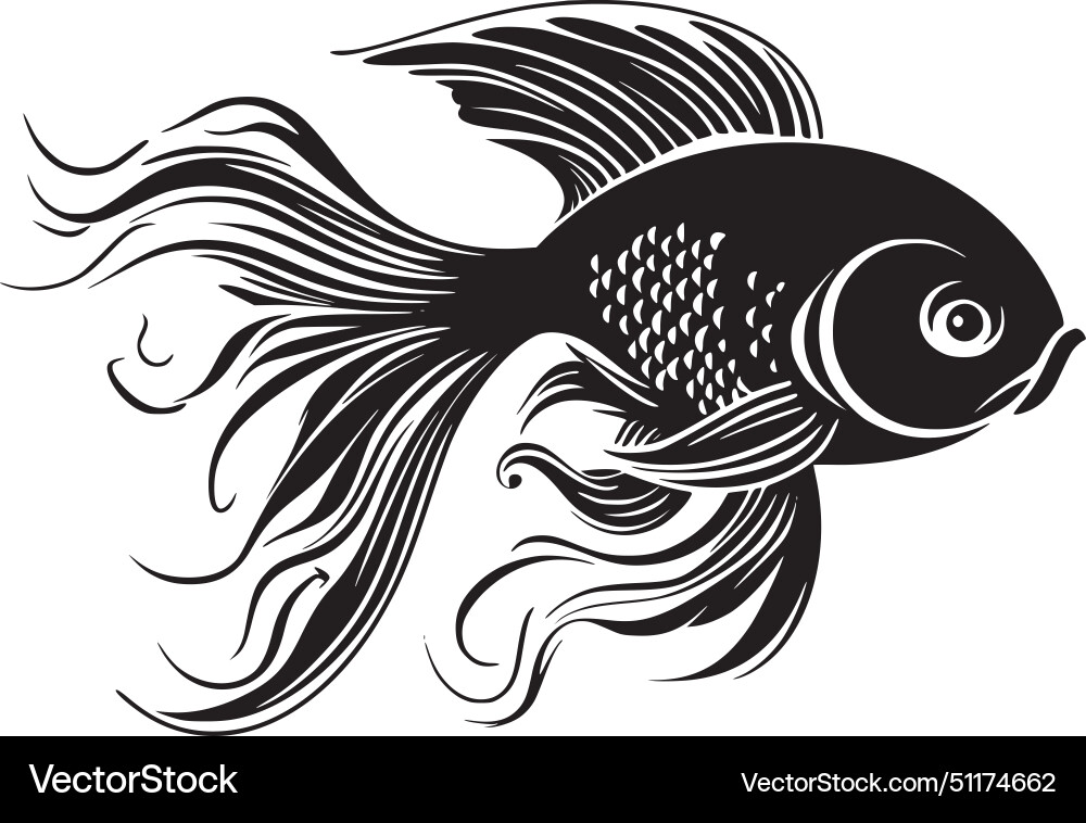 Goldfish - minimalist and simple silhouette Vector Image