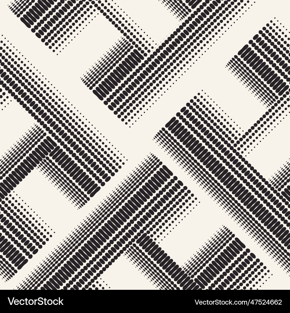 Monochrome halftone textured checked pattern Vector Image