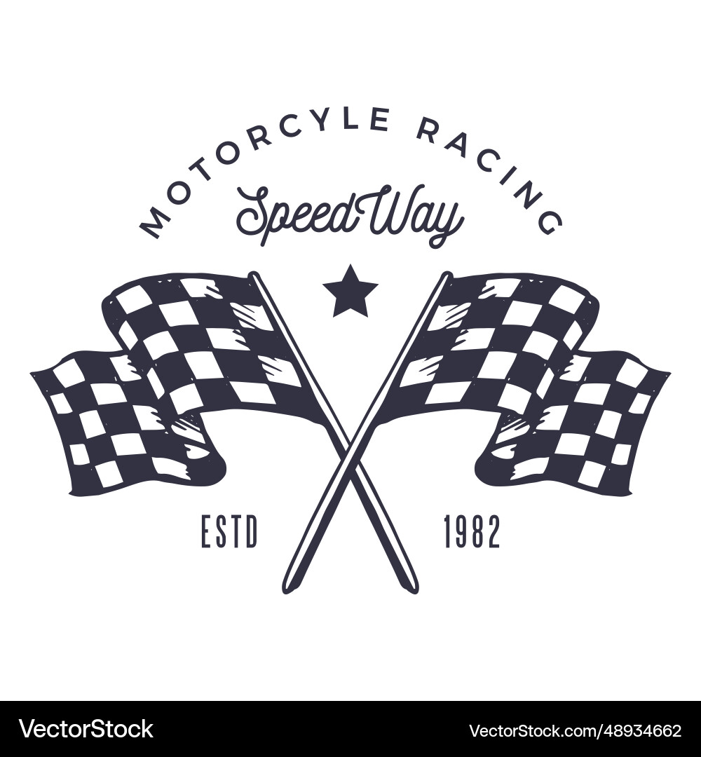 Motorrad Rennflagge Logo Motorrad Rennflagge Logo vektorbild