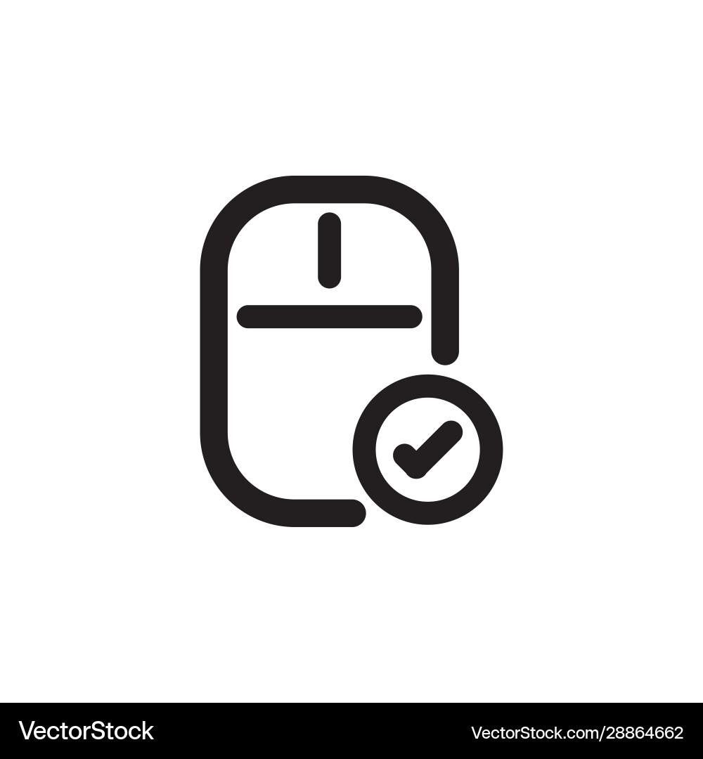 Mouse icon design line style part 10 enable vector image