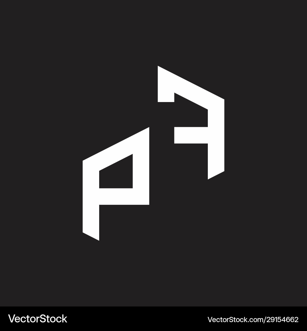 Pf initial letters logo monogram with up to down Pf initial letters logo monogram with up to down vector image