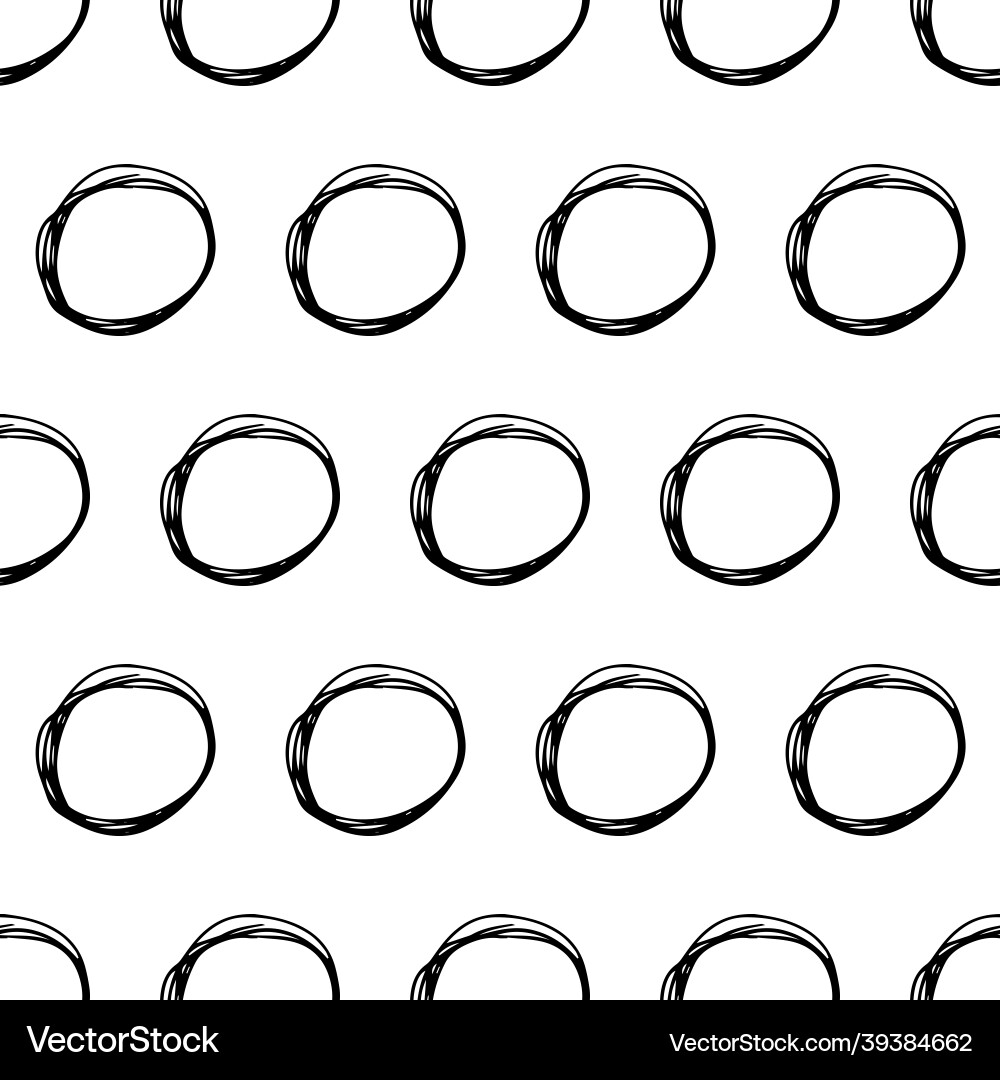Seamless pattern with sketch circles shape Seamless pattern with sketch circles shape Vector Image