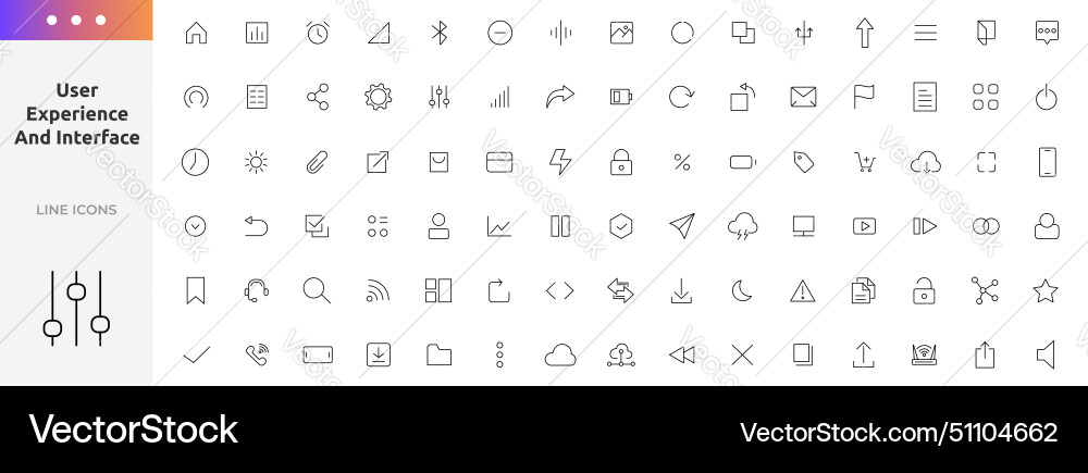 User experience and interface icon set ui flat User experience and interface icon set ui flat Vector Image