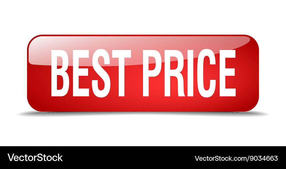 Best price red square 3d realistic isolated web vector image